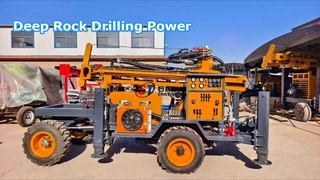 Ισχυρή γεώτρηση βράχου 200m Diesel Borewell Drill Rig