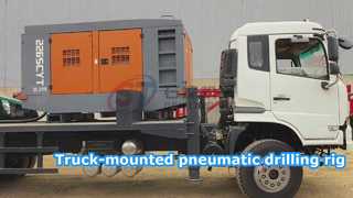 Μεγάλο πνευματικό γεωτρύπανο τοποθετημένο σε όχημα